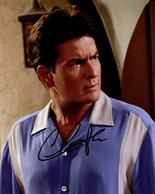 Charlie Sheen TWO AND A HALF MEN In Person Signed Photo