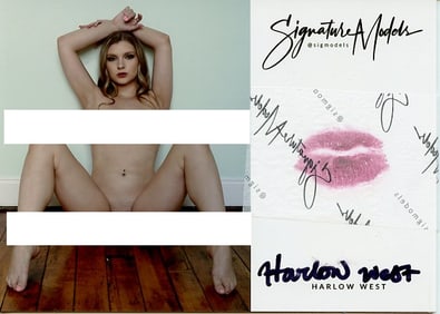 Harlow West ADULT FILM KISS CARD In Person Signed Photo