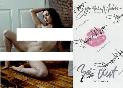 Zoe West PENTHOUSE Kiss CARD In Person Signed Photo