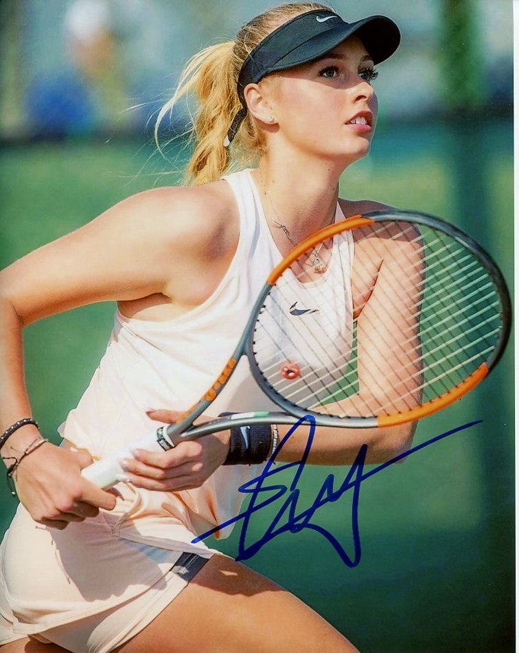 Fanny Stollar TENNIS In Person Signed Photo: Photo size is 8x10. Fanny Stollar in person signed photo. Fanny Stollar is a Hungarian tennis player. Stollár has won three doubles titles on the WTA Tour and one doubles title on the WTA Challenger 