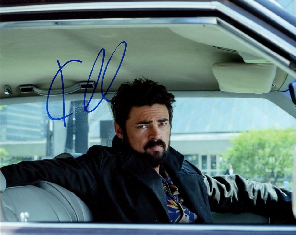 Karl Urban THE BOYS In Person Signed Photo: Photo size is 8x10. Karl Urban in person signed autographed photo from the TV series THE BOYS. Karl Urban as the character Billy Butcher.