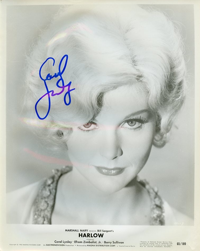 Carol Lynley (1942-2019) POSEIDON ADVENTURE /  NEON SIGNS  signed photo (1 of 1)