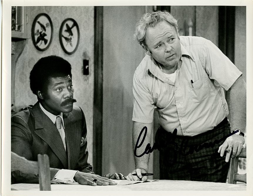 Carroll O'Connor (1924-2001) ALL IN THE FAMILY Signed Photo: Photo size is 7x9. Carroll O'Connor (1924-2001) signed photo from the TV series ALL IN THE FAMILY. Carroll O'Connor as the character Archie Bunker.