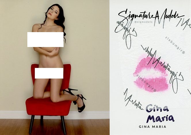 Gina Maria PLAYBOY / HUSTLER KISS CARD In Person Signed Photo: Photo size is 5x7. PRIVATE SIGNING. Gina Maria in person signed photo and kiss card. Playboy / Hustler Model. 5x7 Color In Person signed very sexy portrait. She added a lip print. This item was signed