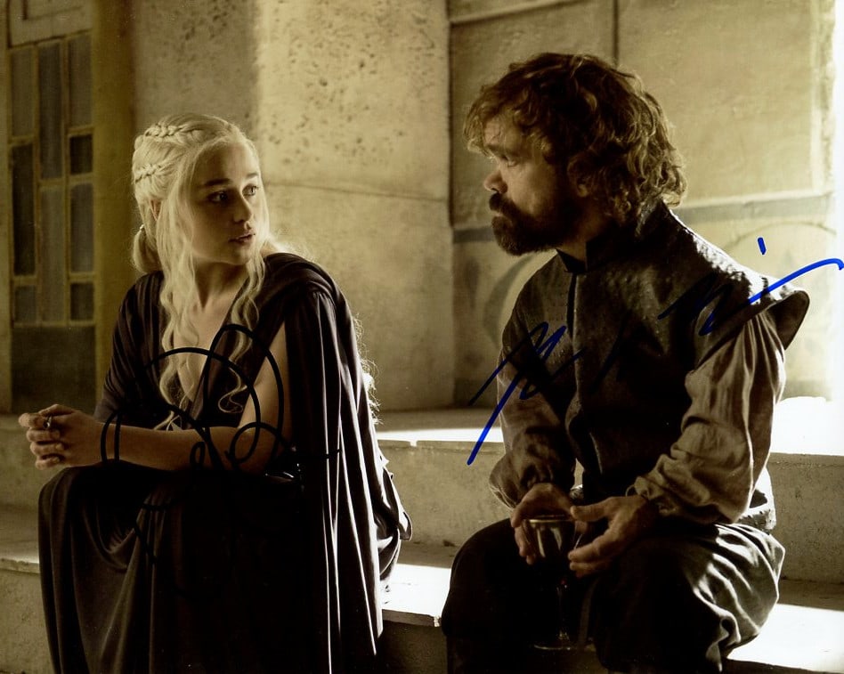 Emilia Clarke / Peter Dinklage GAME OF THRONES In Person Signed Photo (1 of 1)