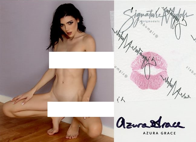 Azura Grace KISS CARD Signed PLAYBOY In Person Signed (1 of 1)