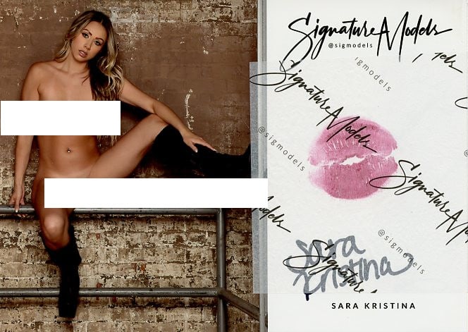 Sara Kristina KISS CARD Signed PLAYBOY In Person Signed: Photo size is 8x10. PRIVATE SIGNING. Sara Kristina in person Signed photo and kiss card. Sara Kristina is a popular Playboy model. 5x7 Color In Person Signeded very sexy portrait. She added a lip prin