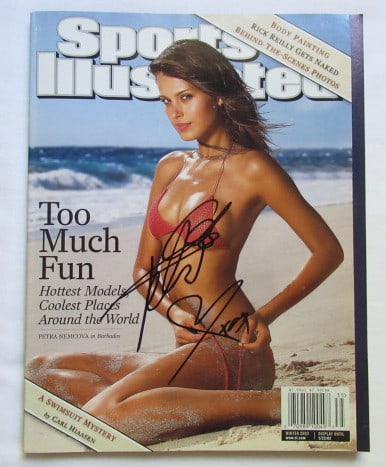 Petra Nemcova Signed SPORTS ILLUSTRATED Magiazine: Petra Nemcova Signed Sports Illustrated Swimsuit Issue Winter 2003. Signed boldly on the cover.