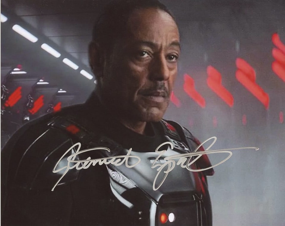 Giancarlo Esposito THE MANDALORIAN In Person Signed Photo: Photo size is 8x10. PRIVATE SIGNING. Giancarlo Esposito in person signed autographed photo from the TV series THE MANDALORIAN . Giancarlo Esposito as the character Moff Gideon.