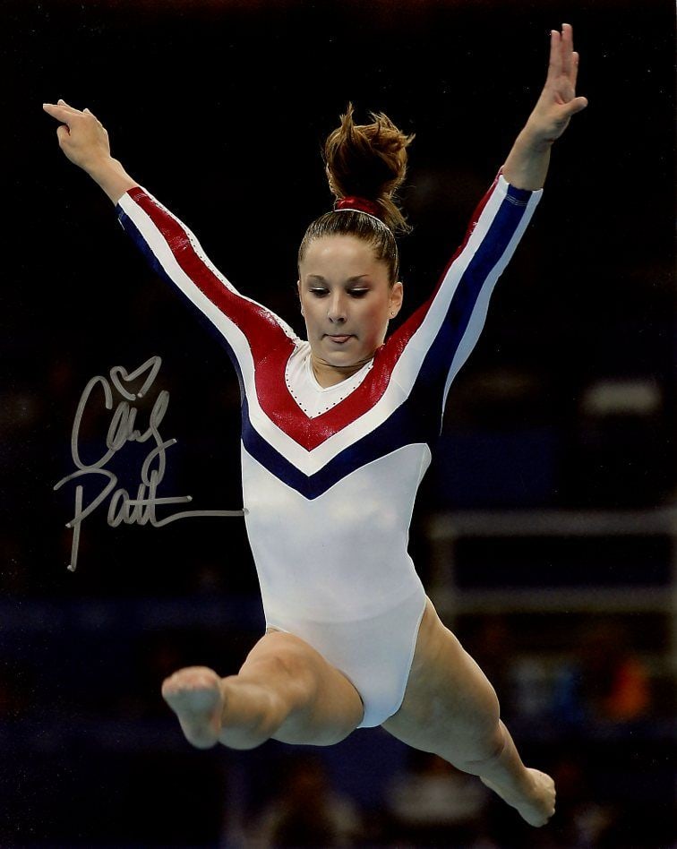 Carly Patterson AMERICAN GYMNAST In Person Signed Photo: Photo size is 8x10. PRIVATE SIGNING. Carly Patterson in person signed photo. Carly Patterson is an American singer, songwriter and former artistic gymnast. She was the all-around champion at the 2004 