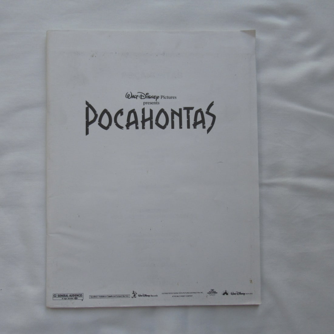 Pocahontas Movie Media Press Kit (1 of 2)