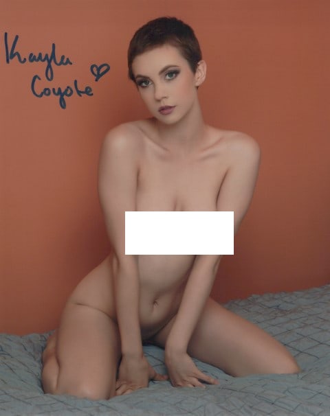 Kayla Coyote Playboy In Person Signed Photo: Photo size is 8x10. PRIVATE SIGNING. Kayla Coyote in person signed autographed photo. This was signed at an exclusive photo shoot and signing on July 7, 2021.