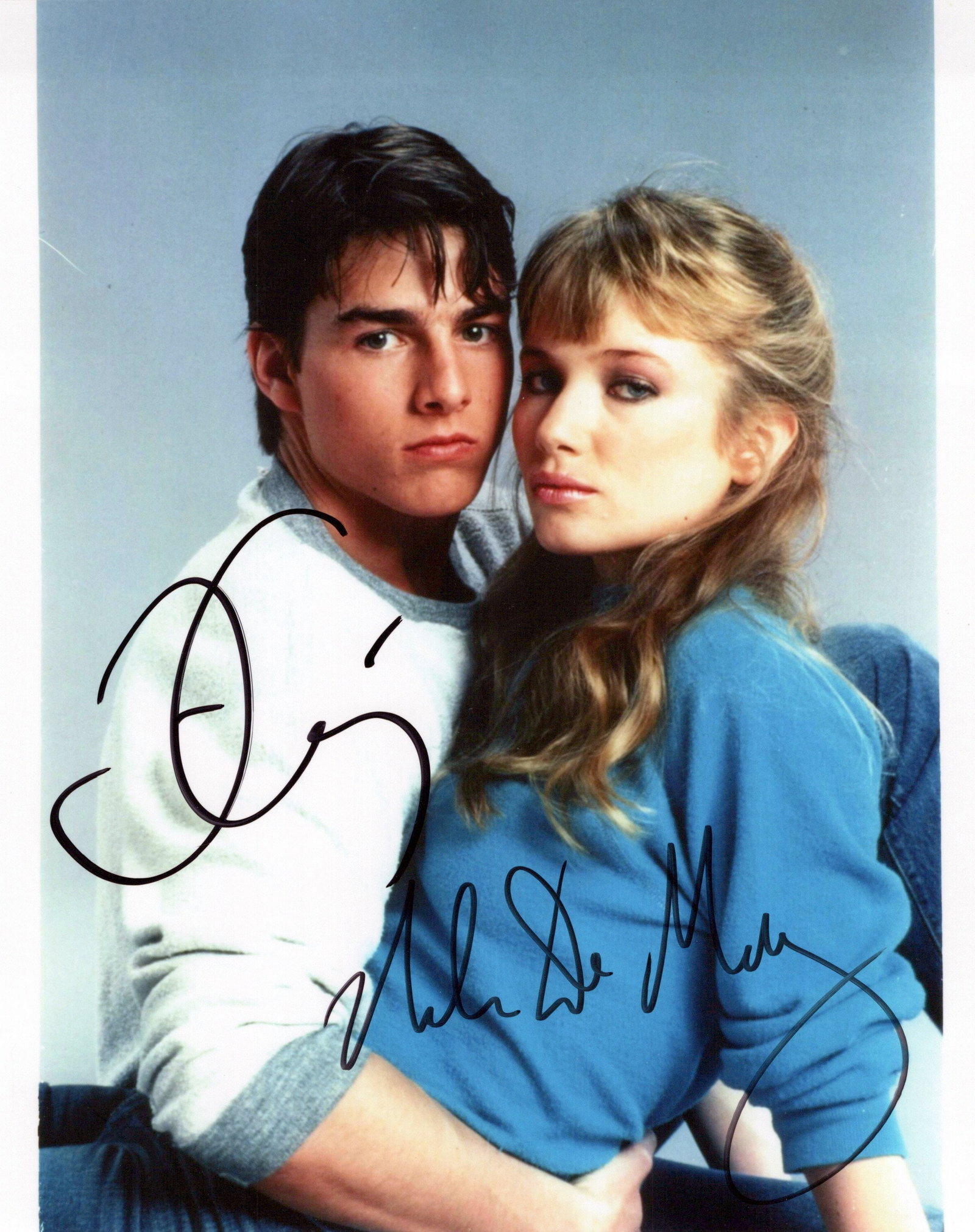 Tom Cruise / Rebecca De Mornay RISKY BUSINESS In Person: Photo size is 8x10. Tom Cruise / Rebecca De Mornay in person signed autographed photo from the movie RISKY BUSINESS.