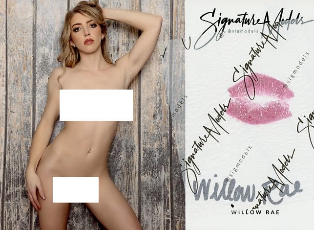 Willow Rae MODEL / KISS CARD In Person Signed Photo: Item size is 5x7. PRIVATE SIGNING. Willow Rae color in person signed sexy nude portrait. She added a lip print. This item was signed at an exclusive signing in photo shoot on December 22, 2021.