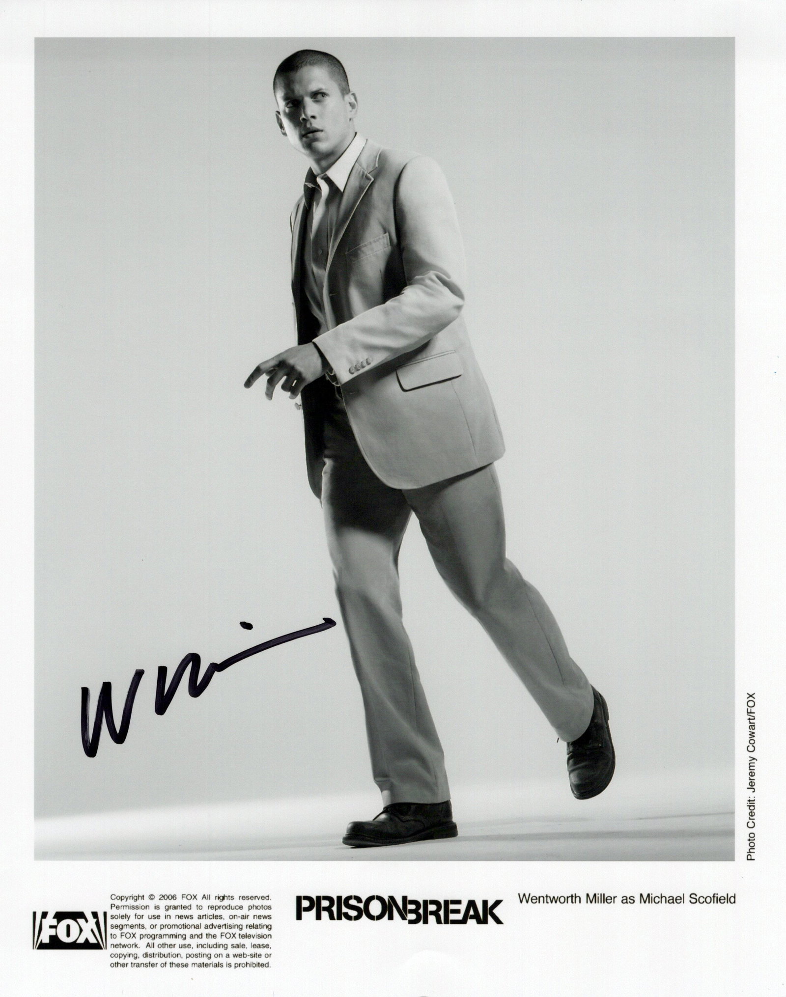 Wentworth Miller PRISON BREAK In Person Signed Photo (1 of 1)