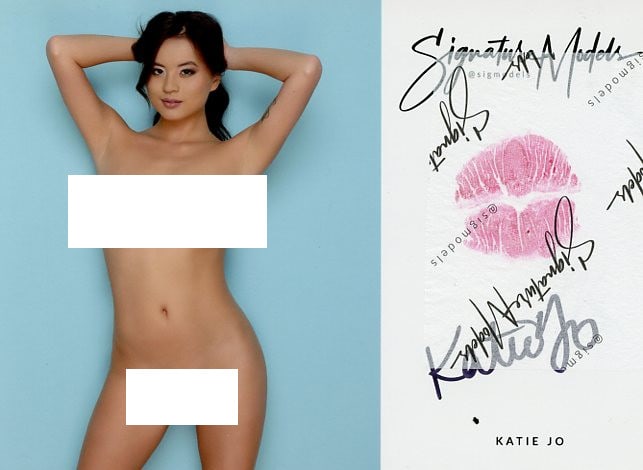 Katie Jo LIP PRINT PLAYBOY KISS CARD In Person Signed Photo (1 of 1)