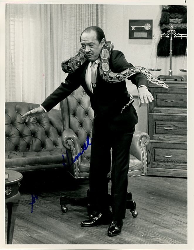Sherman Hemsley (1938-2012) THE JEFFERSONS In Person Signed Photo: Photo size is 7x9. Sherman Hemsley (1938-2012) in person signed photo from the TV series THE JEFFERSONS. Sherman Hemsley as the character George Jefferson.