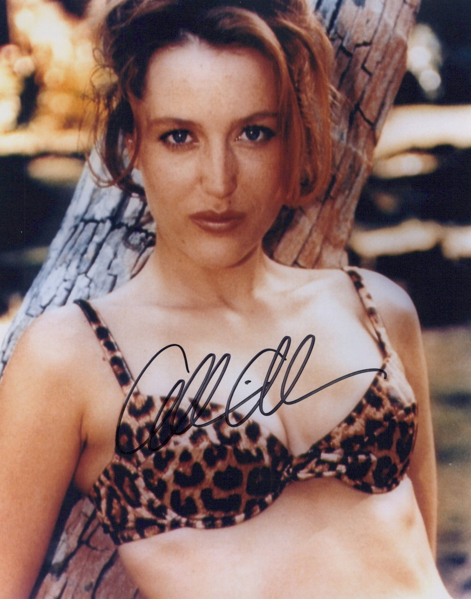 Gillian Anderson X-FILES / THE FALL In Person Signed Photo: Photo size is 8x10. Gillian Anderson in person signed photo. Gillian Anderson has done such TV and movies as THE X-FILES, THE LAST KING OF SCOTLAND, and BLEAK HOUSE. IMPERFECTIONS: minor grainy photo