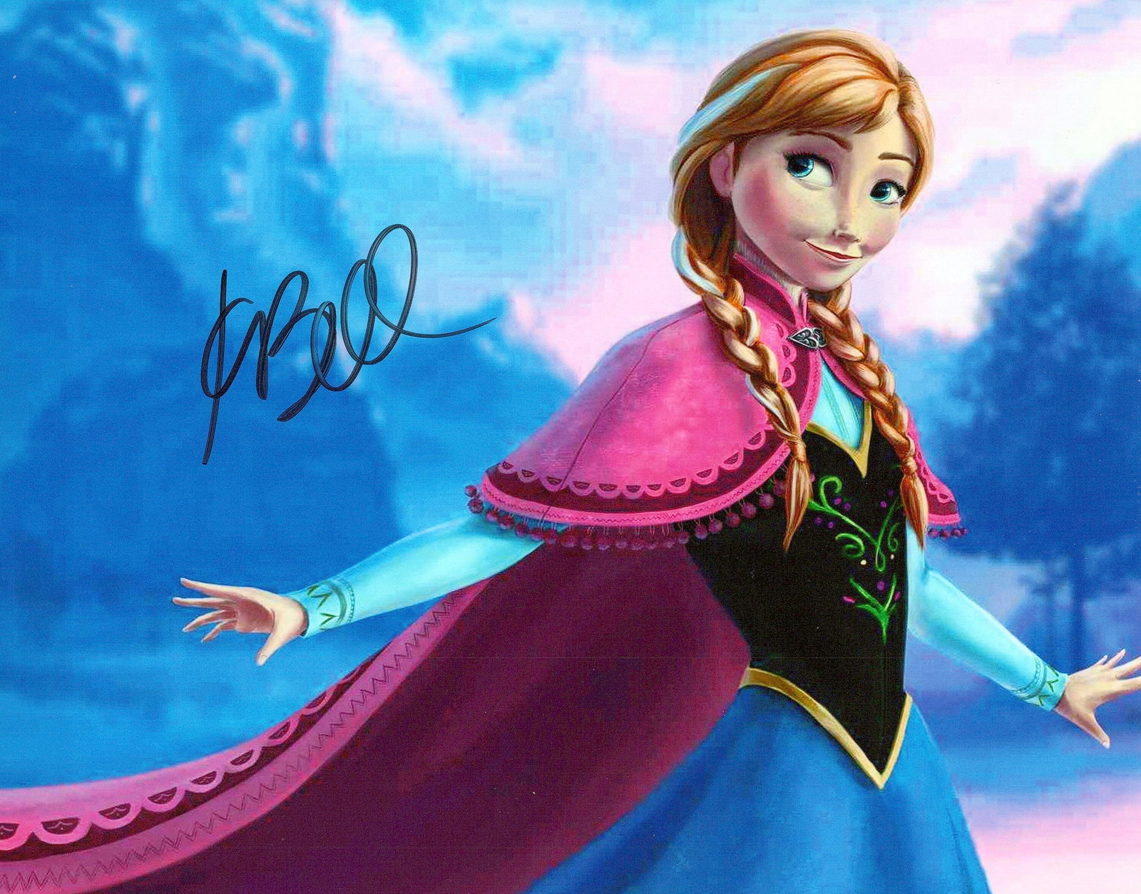 Kristin Bell FROZEN In Person Signed Photo: Photo size is 8x10. Kristen Bell in person signed autographed photo from the movie FROZEN. Kristen Bell as the voice of Anna