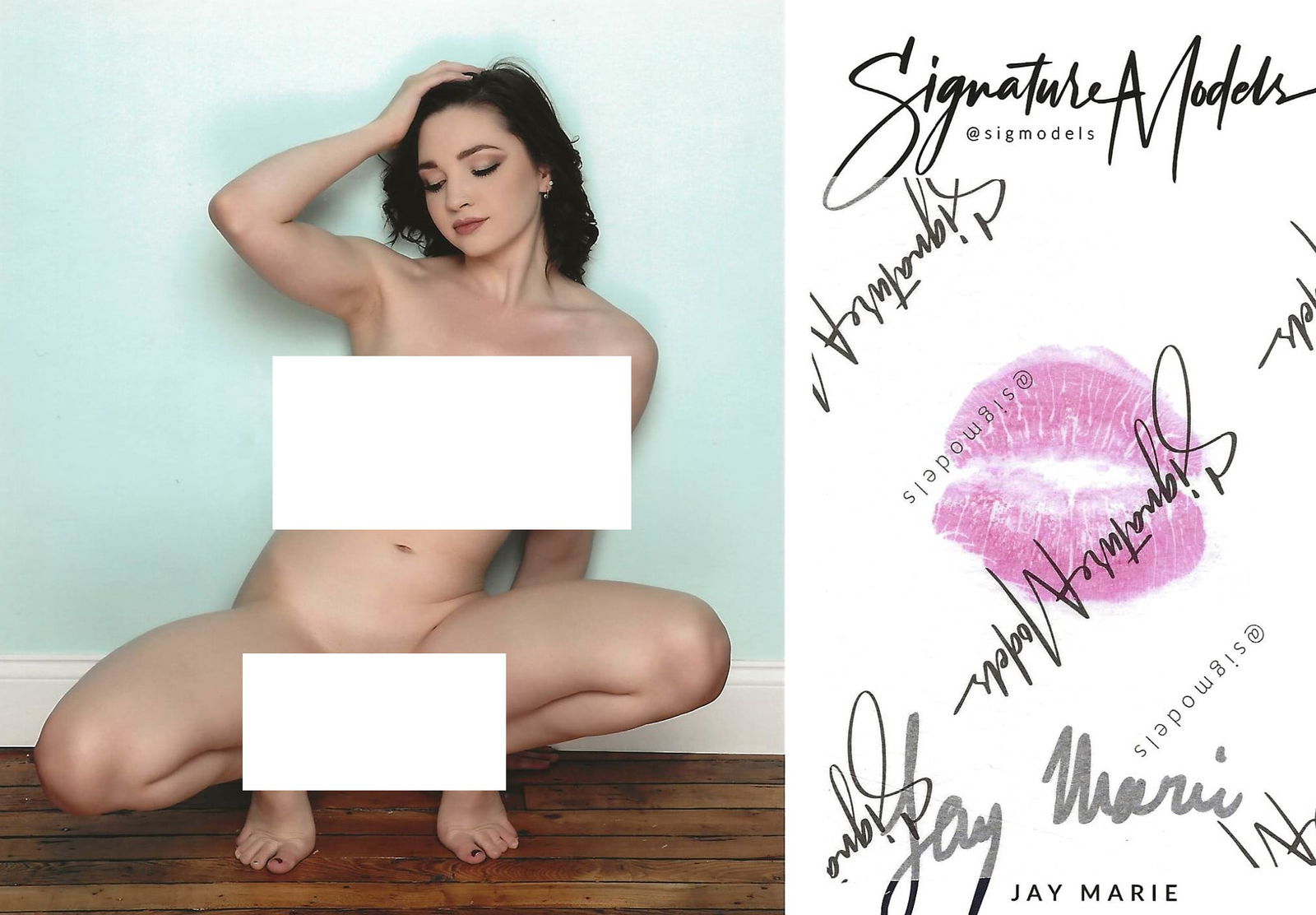 Jay Marie LIP PRINT KISS CARD In Person Signed Photo (1 of 1)