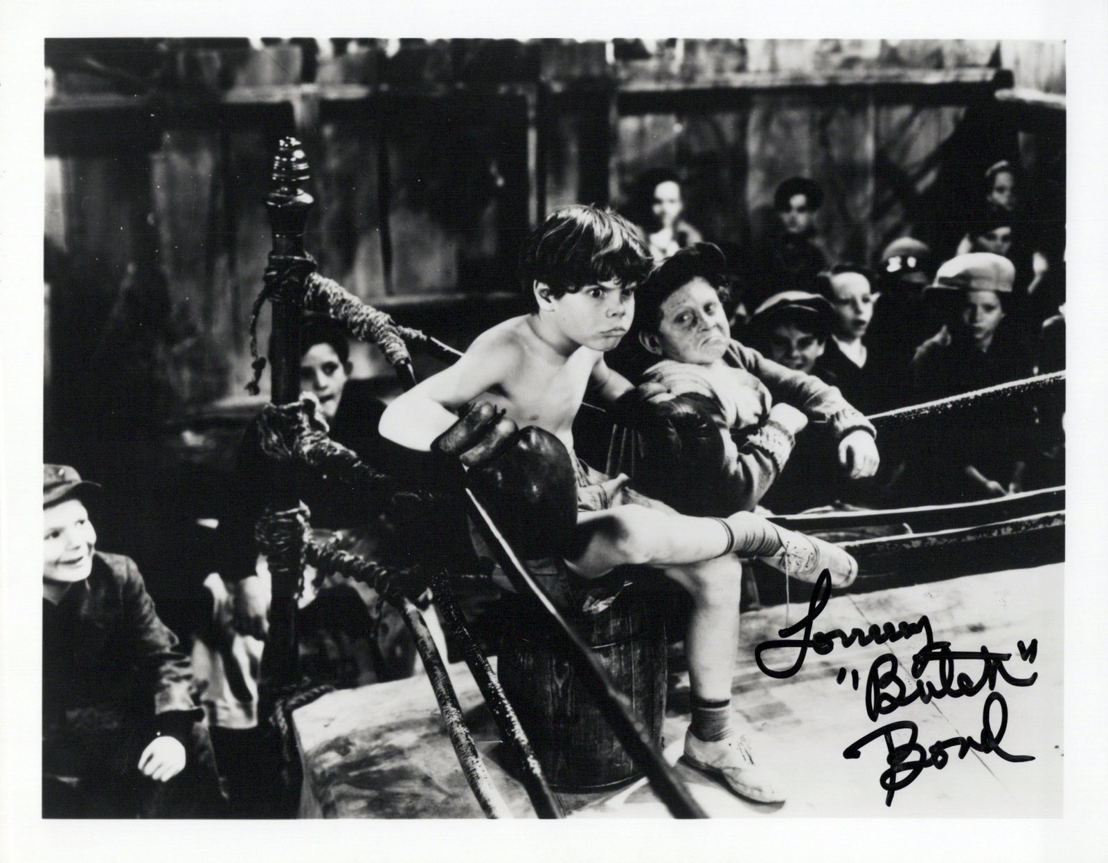 Tommy "Butch" Bond (1926-2005) LITTLE RASCALS In Person Signed Photo: Photo size is 8x10. Tommy "Butch" Bond (1926-2005) in person signed photo from the TV series THE LITTLE RASCALS. Tommy Butch bond as the character Butch. Forever etched in our minds as the bully with 