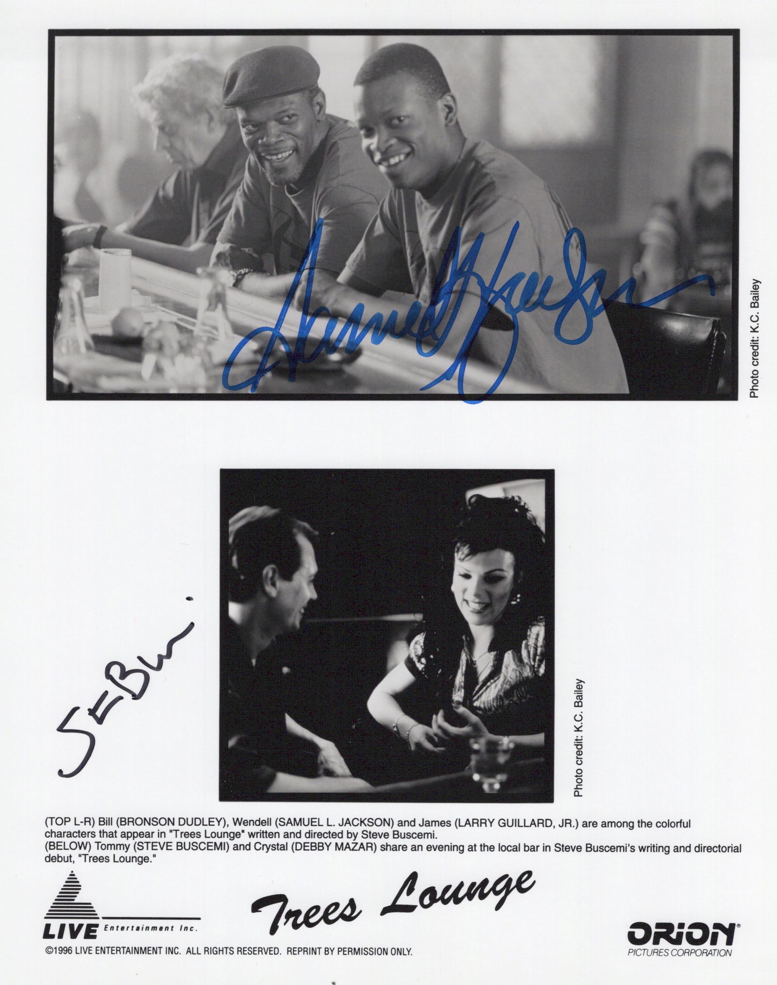 Steve Buscemi / Samuel L Jackson TREES LOUNGE Signed Photo (1 of 1)