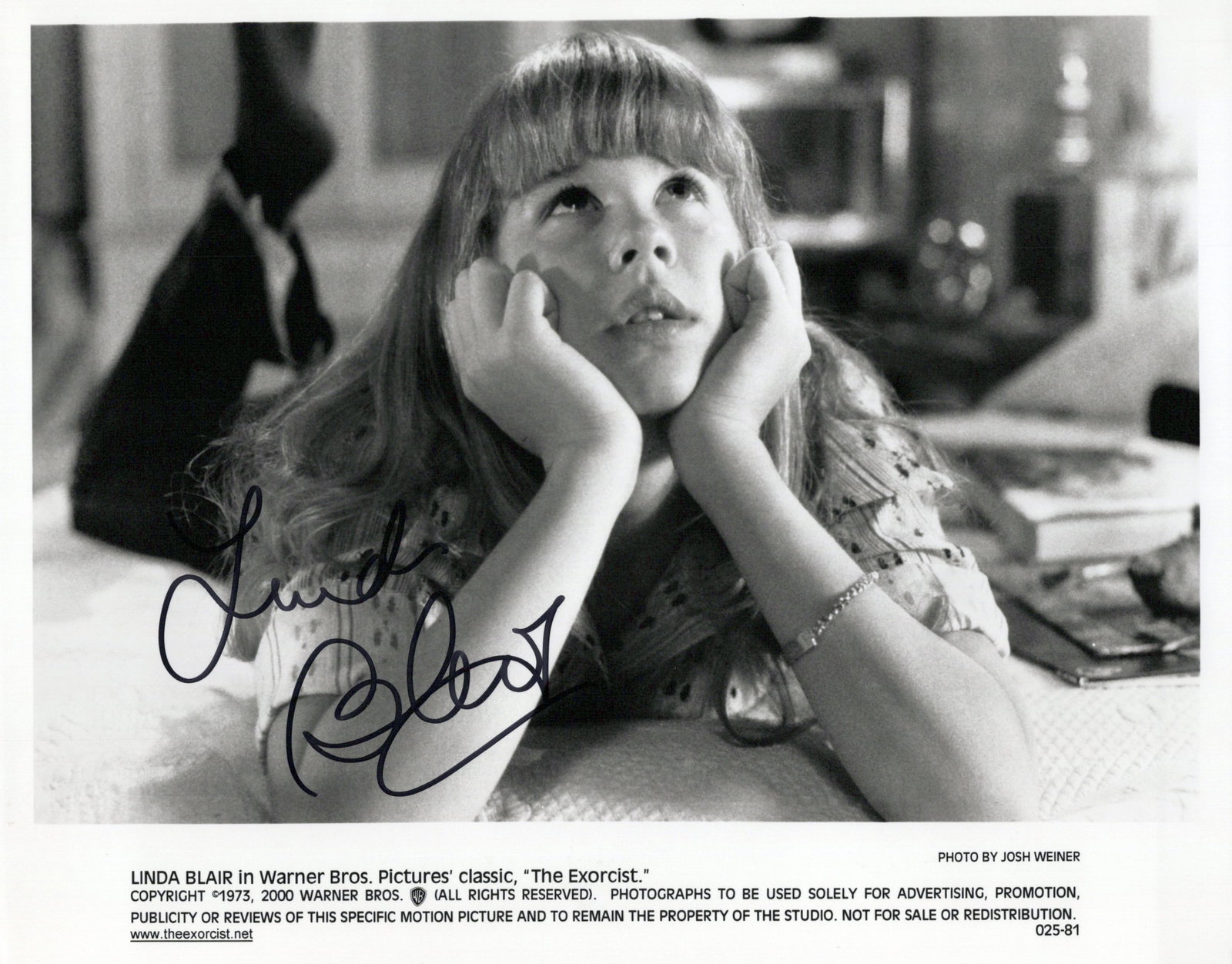 Linda Blair THE EXORCIST In Person Signed Photo: Photo size is 8x10. Linda Blair in person signed photo from the movie THE EXORCIST. Linda Blair as the character Regan.
