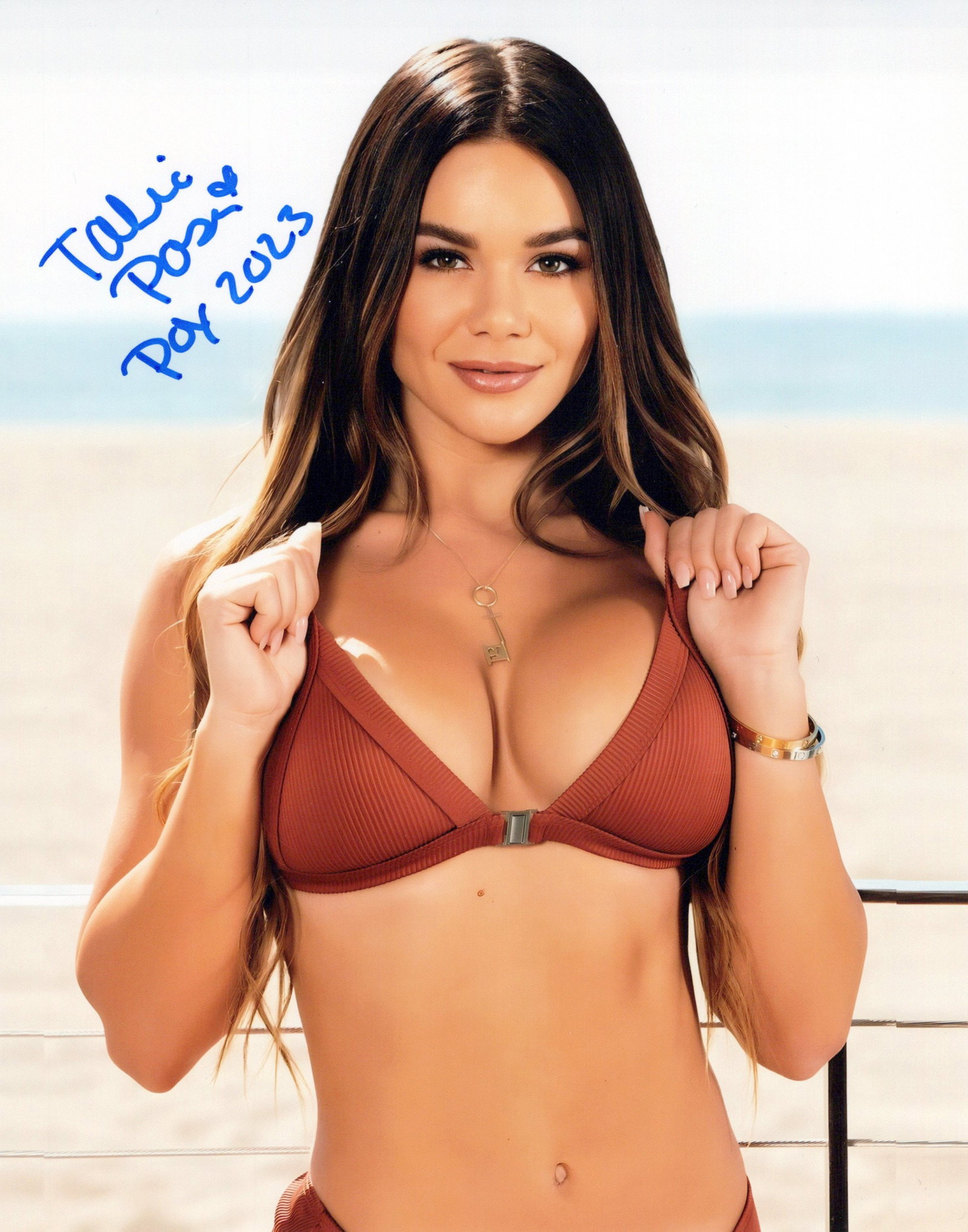 Tahlia Paris PLAYBOY In Person Signed Photo: Photo size is 8x10. PRIVATE SIGNING. Tahlia Paris in person signed autographed photo. Paris enrolled in a pre-med program following graduation from high school. After deciding to try out for Playboy P