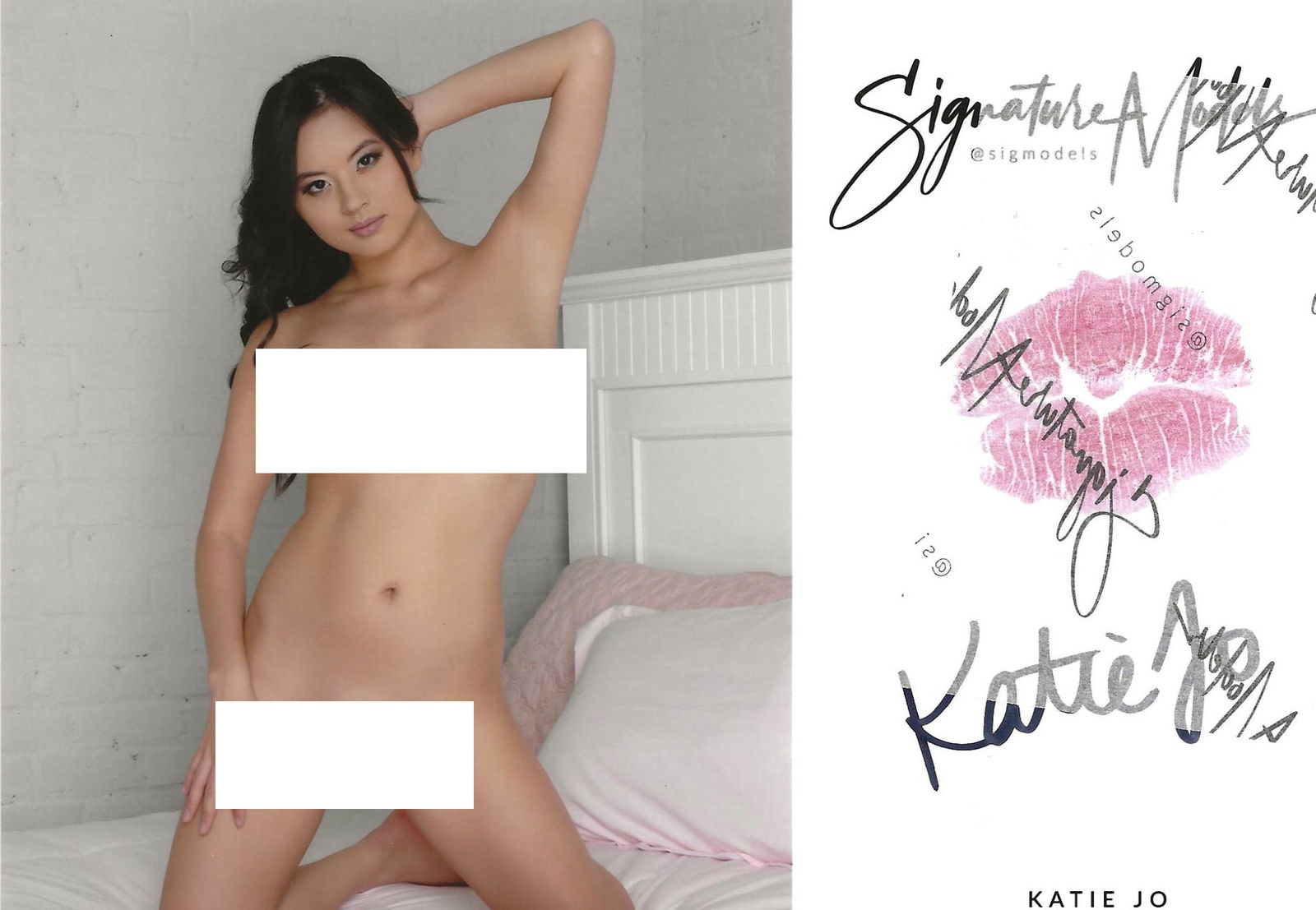Katie Jo LIP PRINT PLAYBOY KISS CARD In Person Signed Photo (1 of 1)