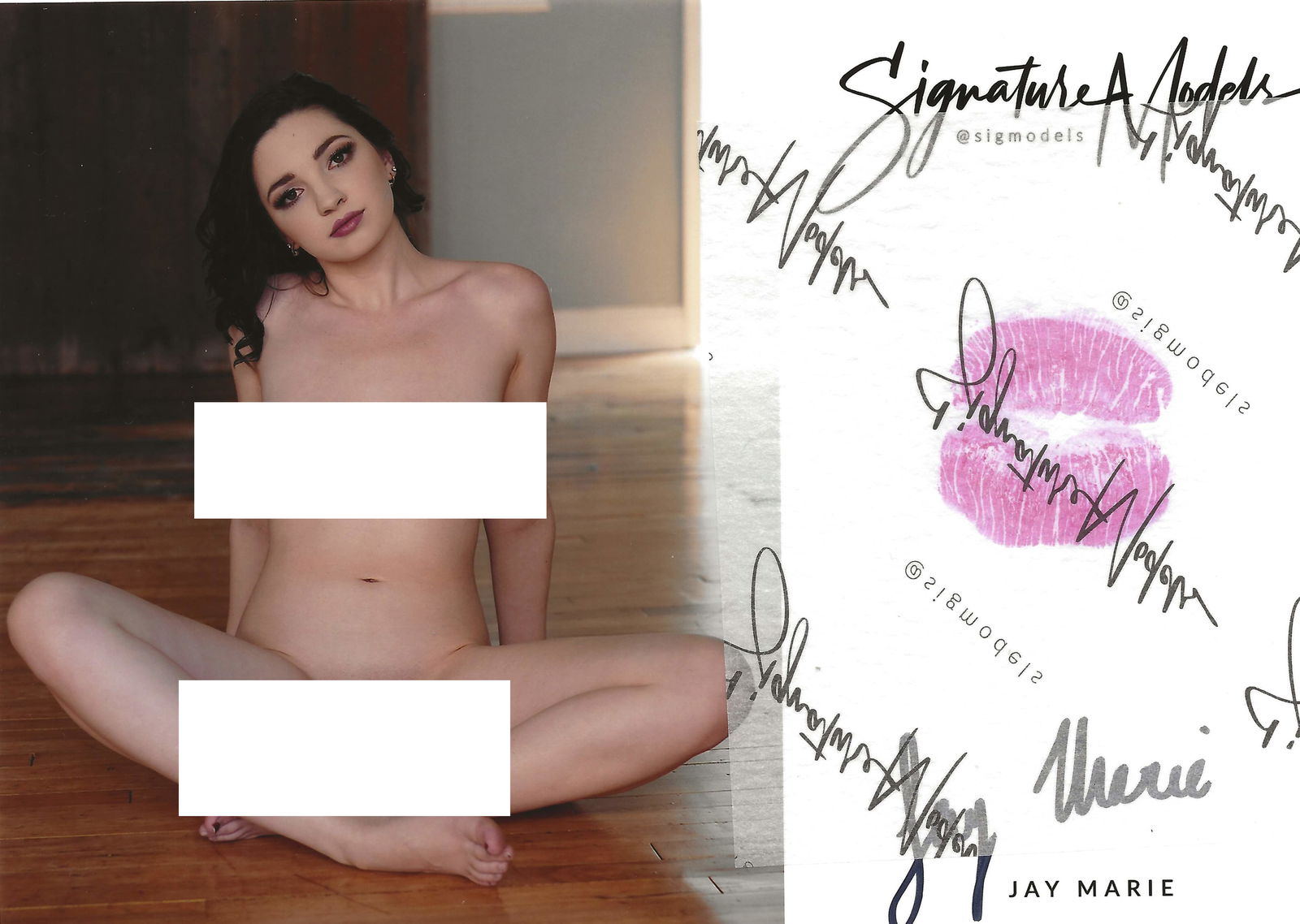 Jay Marie LIP PRINT KISS CARD In Person Signed Photo (1 of 1)