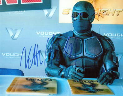 Nathan Mitchell THE BOYS In Person Signed Photo: Photo size is 8x10. Nathan Mitchell in person signed autographed photo from the TV series THE BOYS. Nathan Mitchell as the character Black Noir.