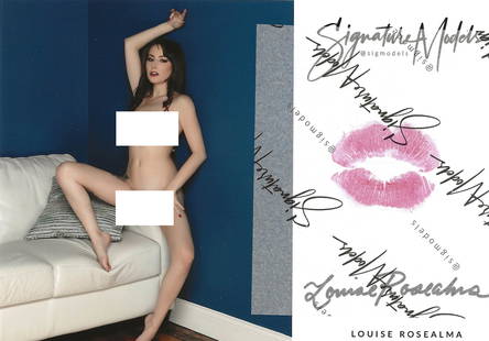 Louise Rosealma LIP PRINT KISS CARD In Person Signed Photo: Photo Size is 5x7. PRIVATE SIGNING. Louise Rosealma in person signed Signature Model. 5x7 Color In Person signed very sexy NUDE portrait. She added a lip print. This item was signed at an EXCLUSIVE si