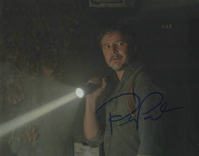 Pedro Pascal THE LAST OF US In Person Signed Photo: Photo size is 8x10. Pedro Pascal in person signed photo from the TV series THE LAST OF US. Pedro Pascal as the character Joel Miller