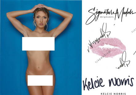 Kelcie Norris GLAMOUR MODEL KISS CARD In Person Signed Photo: Photo size is 5x7. PRIVATE SIGNING. Kelcie Norris in person signed photo and kiss card. Kelcie Norris is a popular Glamour model. 5x7 Color In Person Signeded very sexy portrait. She added a lip print