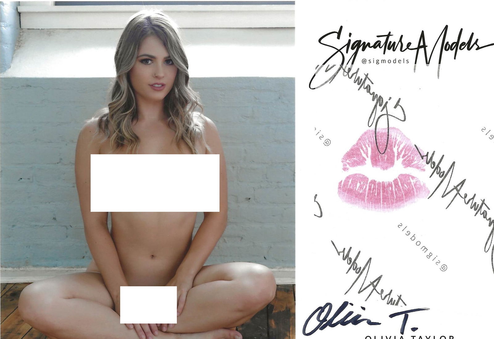 Olivia Taylor LIP PRINT KISS CARD In Person Signed Photo (1 of 1)