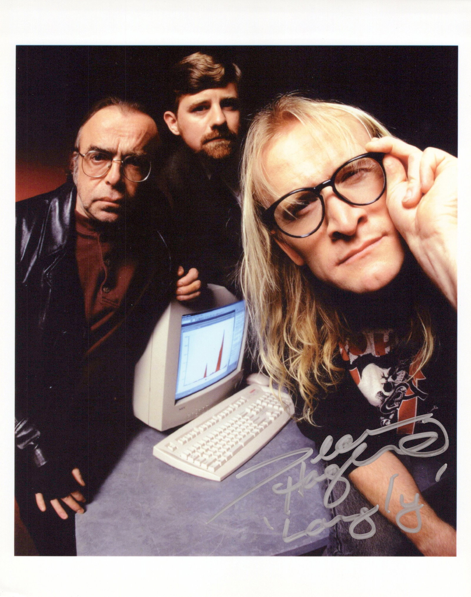 Dean Haglund X-FILES In Person Signed Photo: Photo size is 8x10. Dean Haglund in person signed photo from the TV series THE X-FILES. Dean Haglund as the character Langly.