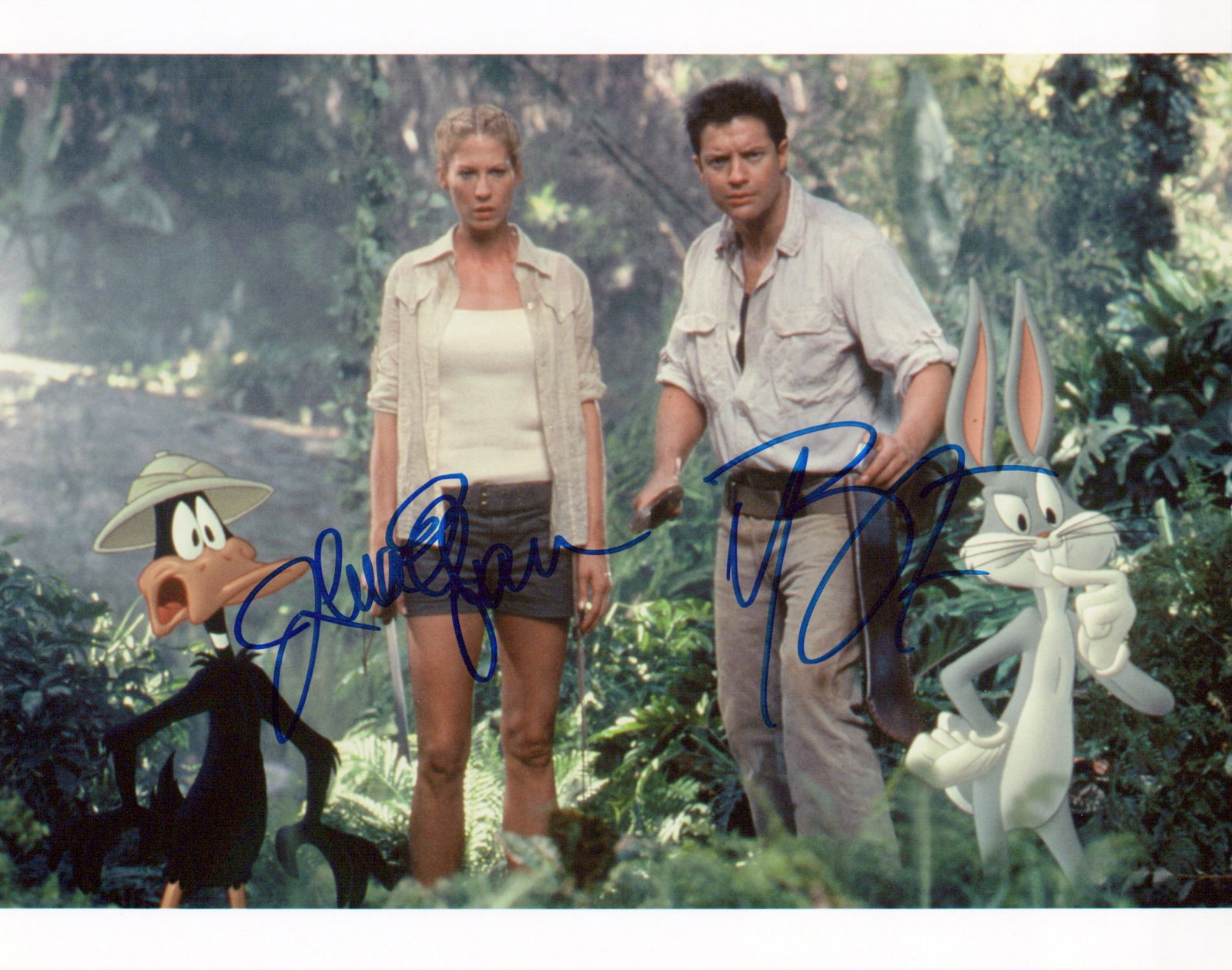 Brendan Fraser / Jenna Elfman LOONEY TUNES BACK IN ACTION In Person Signed Photo (1 of 1)
