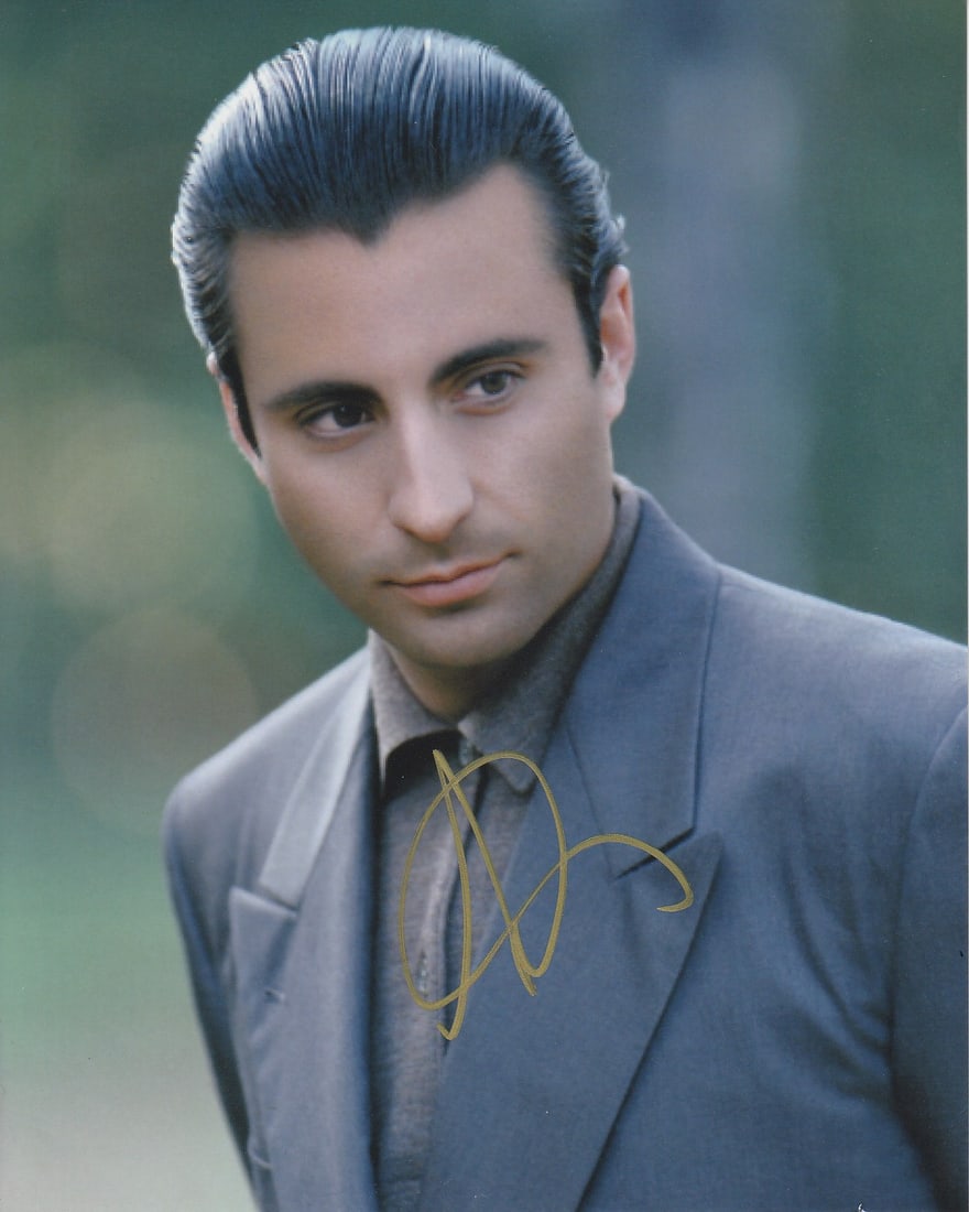 Andy Garcia THE GODFATHER 3 In Person Signed Photo: Photo size is 8x10. Andy Garcia in person signed photo from the movie THE GODFATHER PART 3. Andy Garcia as the character Vincent Mancini