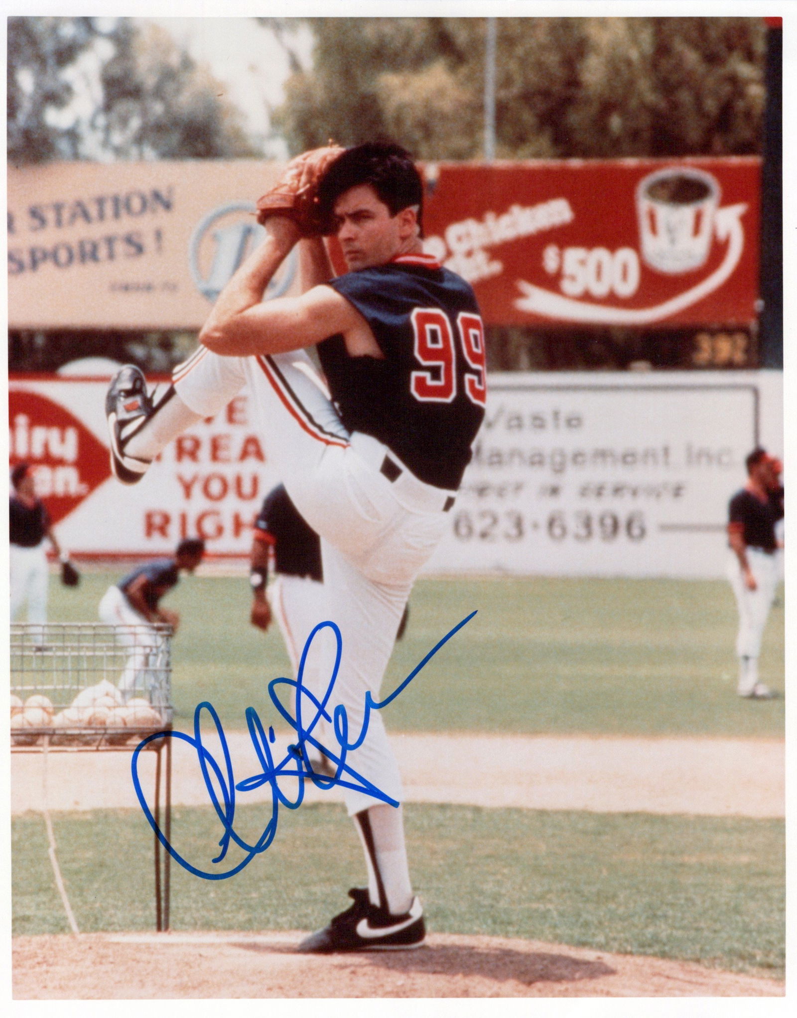 Charlie Sheen MAJOR LEAGUE In Person Signed Photo: Photo size is 8x10. Charlie Sheen in person signed photo from the movie MAJOR LEAGUE. Charlie Sheen as the character Ricky Vaughn.