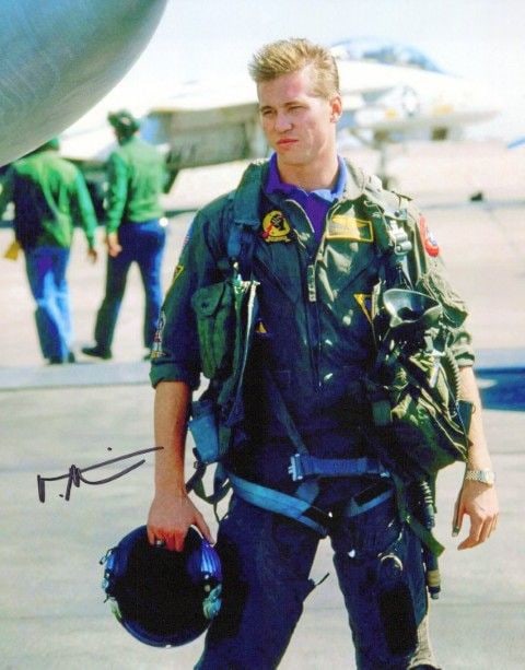 Val Kilmer (1959-2025) Top Gun In Person Signed Photo: Photo size is 8x10. Val Kilmer (1959-2025) in person signed photo from the movie TOP GUN. Val Kilmer as the character Ice.