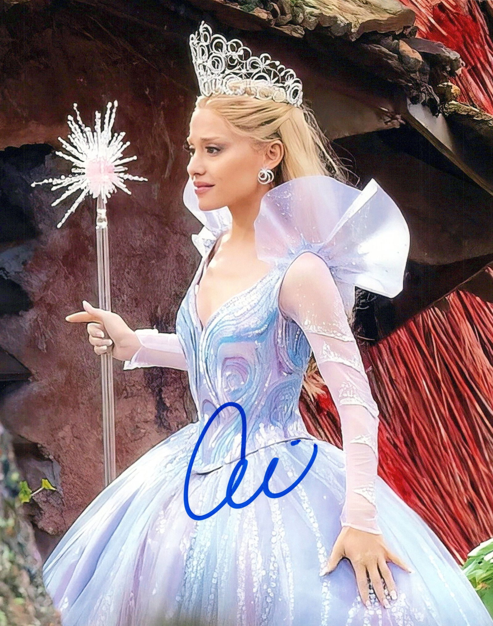 Arianna Grande WICKED In Person Signed Photo: Photo size is 8x10. Ariana Grande in person signed photo from the movie WICKED. Arianna Grande as the character Galinda.
