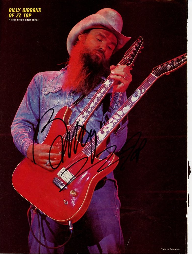 Billy Gibbons ZZ TOP (RARE) In Person Signed Photo (1 of 1)