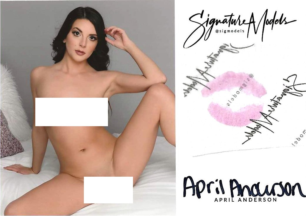 April Anderson LIP PRINT KISS CARD In Person Signed Photo (1 of 1)