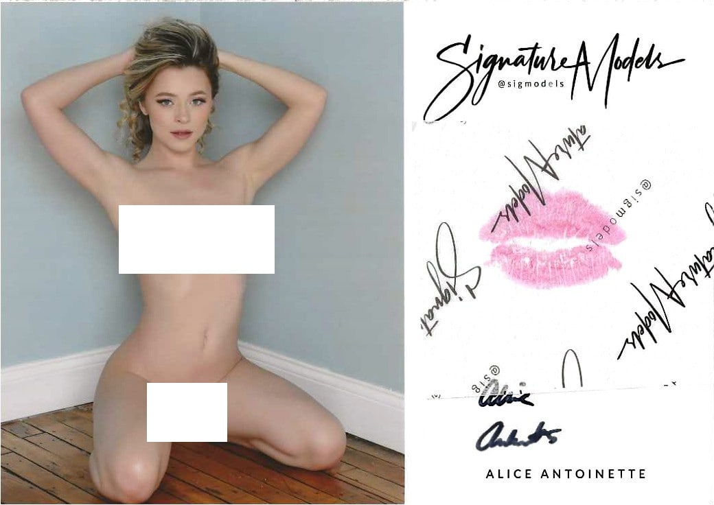 Alice Antoinette PLAYBOY KISS CARD In Person Signed Photo: Photo size is 5x7. PRIVATE SIGNING. Alice Antoinette in person signed photo and kiss card. Playboy Cybergirl. 5x7 Color In Person signed very sexy portrait. She added a lip print. This item was signed