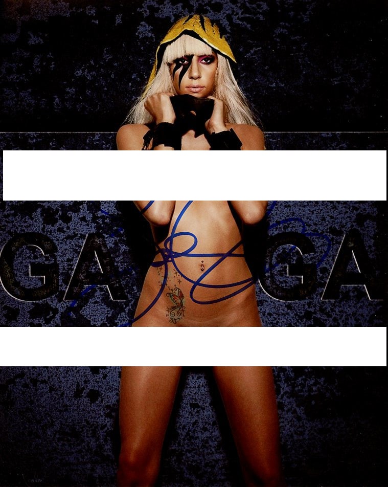Lady Gaga POP SUPERSTAR In Person Signed Photo: Photo size is 8x10. Lady Gaga in person signed autographed photo. Stefani Joanne Angelina Germanotta, known professionally as Lady Gaga, is an American singer, songwriter, and actress. She is known fo