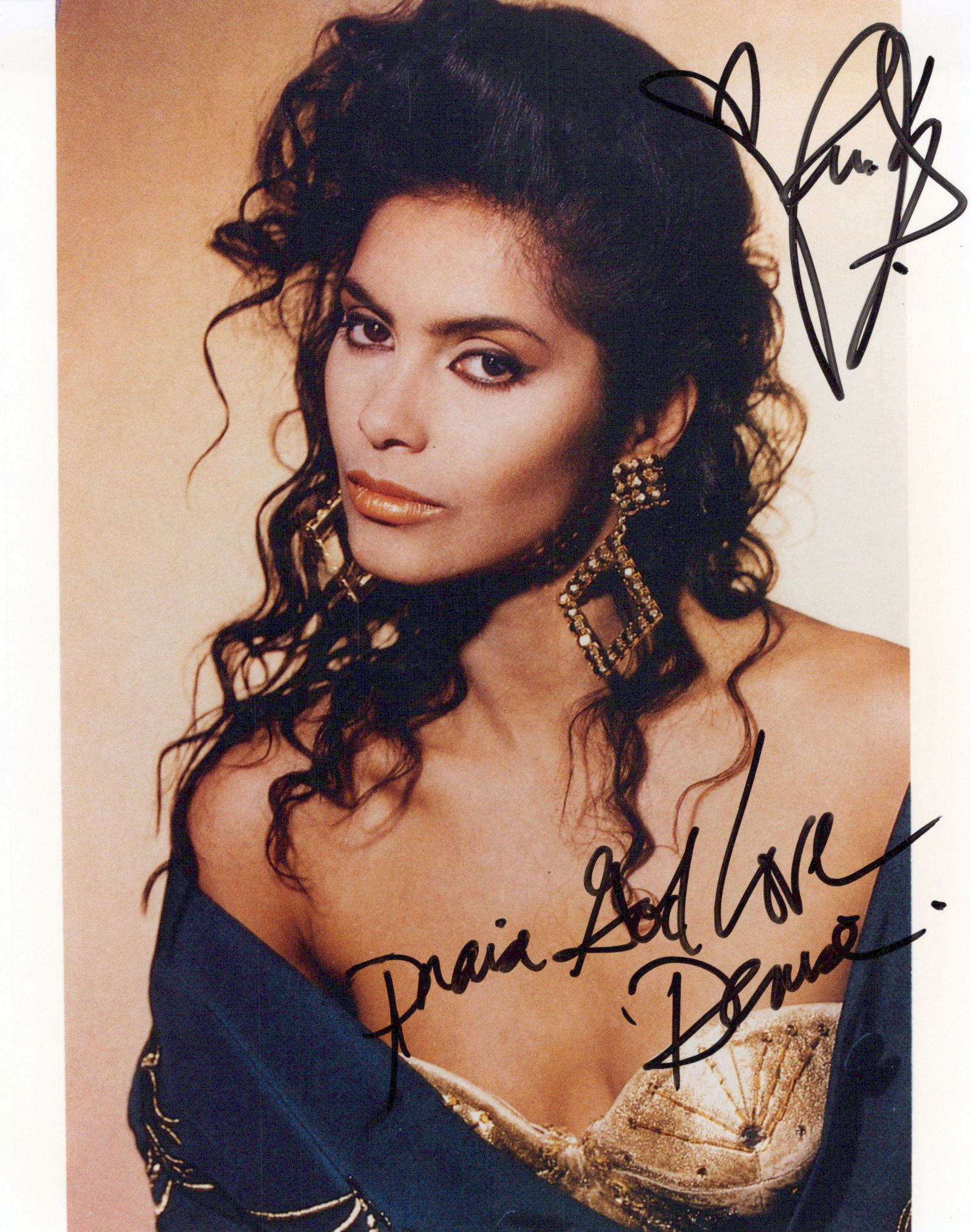 Denise Matthews (VANITY) - (1959-2016) In Person Signed Photo: Photo size is 8x10. Denise Matthews (VANITY) - (1959-2016) in person signed photo. Denise Matthews has done such TV and movies as ACTION JACKSON, THE LAST DRAGON, and KISS OF DEATH.