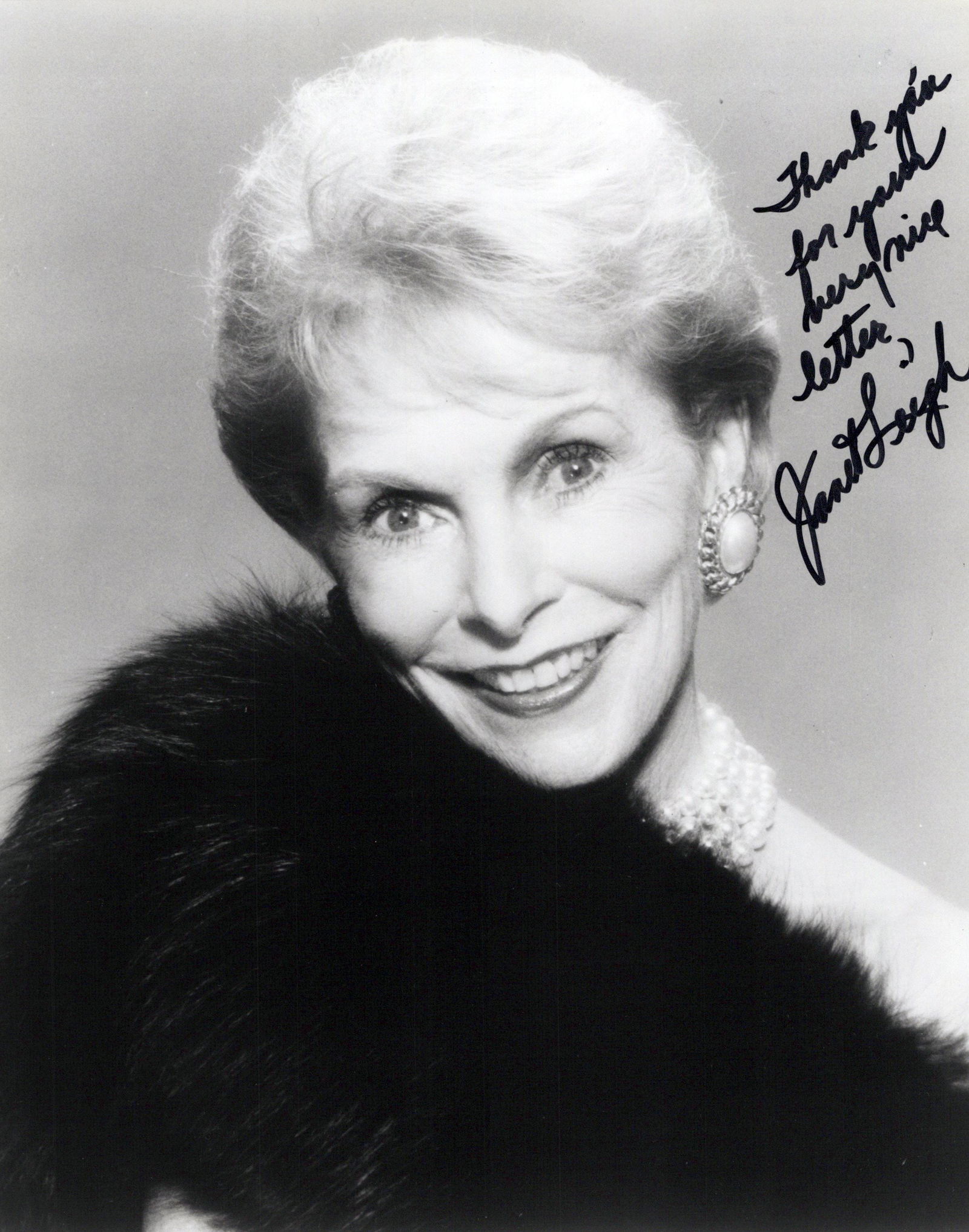 Janet Leigh (1927-2004) PSYCHO / THE FOG In Person Signed Photo (1 of 1)