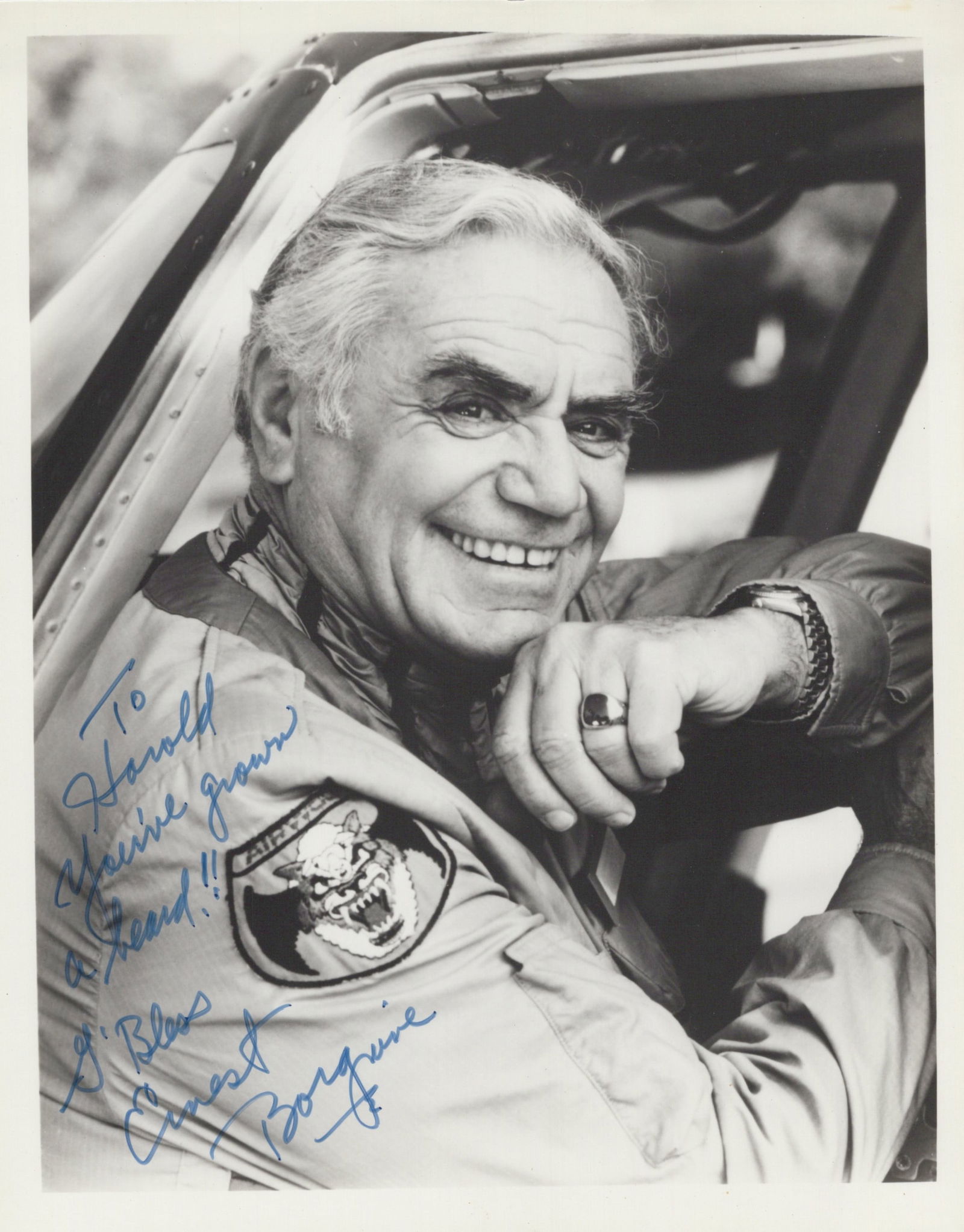 Ernest Borgnine (1917-2012) AIR WOLF In Person Signed Photo (1 of 1)