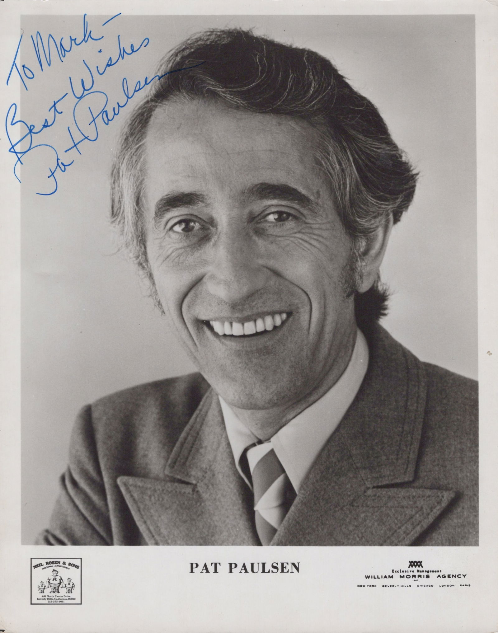 Pat Paulsen (1927-1997) COMEDIAN Signed Photo (1 of 1)