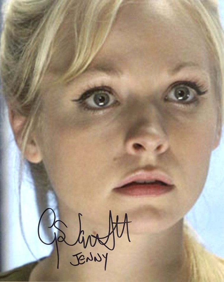 Georgia Moffett DOCTOR WHO In Person Signed Photo: Photo size is 8x10. Georgia Moffett in person signed autographed photo from the TV series DR. WHO. Georgia Moffett as the character Jenny. PLEASE NOTE: she has also added her character name